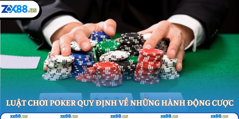 Luật chơi poker quy định về những hành động cược